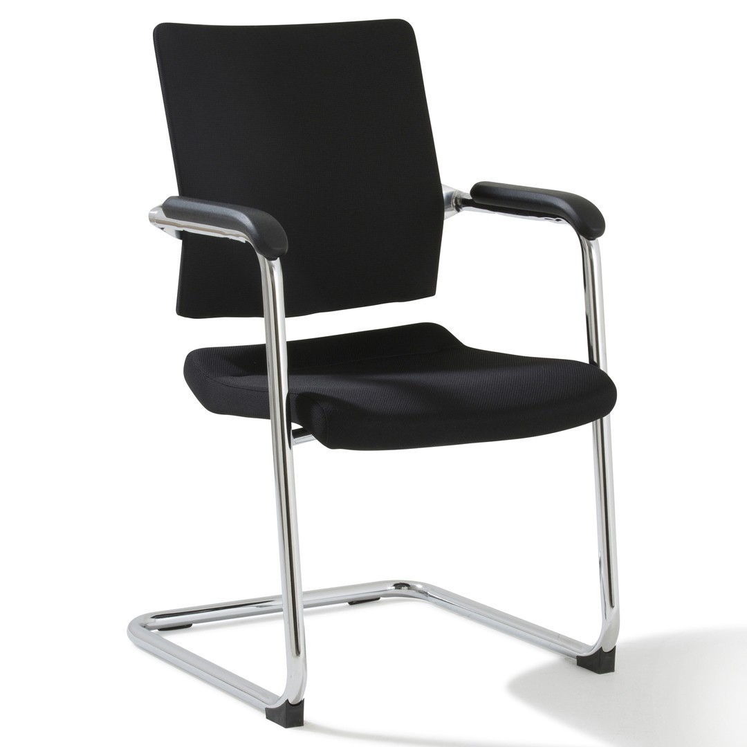 Chaise visiteur fauteuil de bureau sans roulette synthétique gris