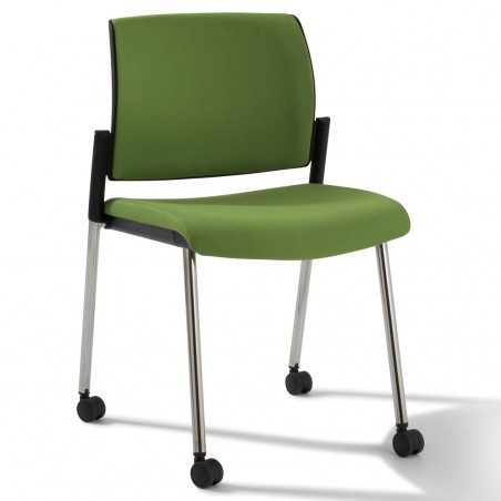 Chaise visiteur fauteuil de bureau sans roulette synthétique noir