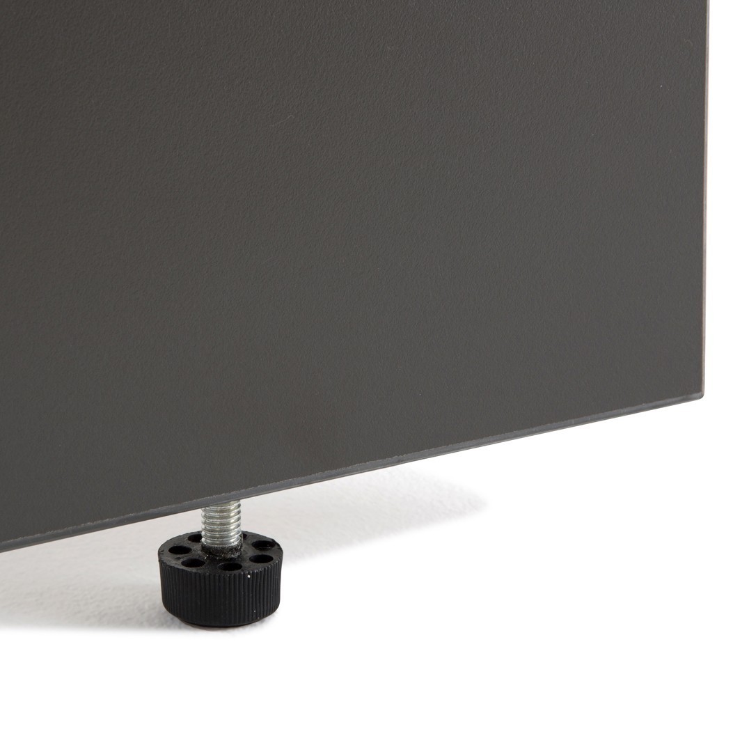 Bureau de direction droit - simple FLORA Noir ou Brun pieds panneaux  L.180/L.210 Largeur 180 cm Couleur Frene noir