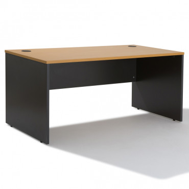 Bureau électrique - table assis-debout - 140x80 - plateau blanc - base  noire - travail